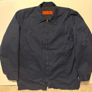 Vintage UniFirst Navy Work Jacket USA Made Talon Zip Quilted Men’s M Regular